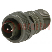 Connector: circular; plug; for cable; PIN: 2; male; soldering; MS/DS