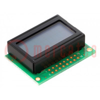 Display: LCD; alfanumeriek; STN Positive; 8x2; 40x30,5x12,5mm; LED