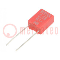 Capacitor: polyester; 680nF; 40VAC; 63VDC; 5mm; ±5%; 4.5x9.5x7.2mm