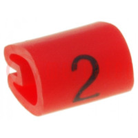 Marcatori; Indicazione: 2; 4,3÷6,9mm; PVC; rosso; -45÷70°C