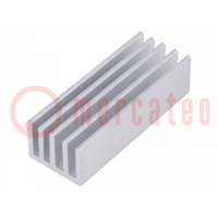 Heatsink: extruded; grilled; natural; L: 50mm; W: 19mm; H: 14mm; raw