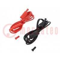 Cables de medición; Itrab: 15A; Long: 2m; negro y rojo