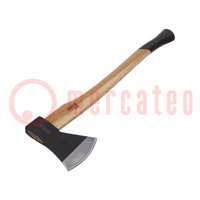 Axe; carbon steel; 710mm; wood (hickory); 1.4kg