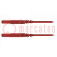 Cable de prueba; 16A; enchufe de banana 4mm,ambos lados; rojo