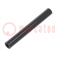 Spacer sleeve; cylindrical; polyamide; M4; L: 65mm; Øout: 8mm; black