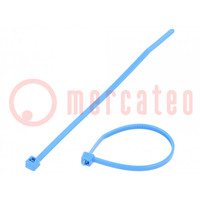 Kabelbinder; L: 100mm; W: 2,45mm; polyamide; 80N; blauw; Ømax: 22mm