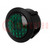 Ellenőrző lámpa: LED; domború; zöld; 24VDC; Ø20mm; IP20; poliamid