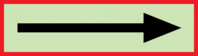 Brandschutzschild - Richtungspfeil, gerade, Rot/Schwarz, 10.5 x 29.7 cm, B-7590