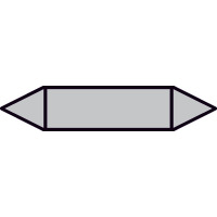 Rohrleitungskennz/Pfeilschild auf Bogen Gr3 Luft(grau), Folie gest,7,5x1,6cm Version: P3000 DIN 2403 - blanko zur Selbstbeschriftung
