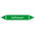 Rohrleitungskennz/Pfeilschild Bogen Gr1Wasser(grün)Folie gest,7,5x1,6cm Version: P1116 DIN 2403 - Heißwasser P1116
