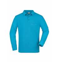 James & Nicholson Poloshirt langarm Herren JN866 Gr. M turquoise