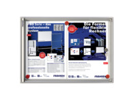 Schaukasten X-tra!Line Stahl, 2 x A4, Flügeltür, Acrylglas, weiß