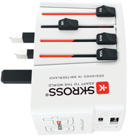 Skross World USB Charger Digitális kamera, E-könyv olvasó, Laptop, Tápérintkező, Okostelefon, Okosóra, Táblagép Fehér AC Beltéri