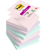 Post-It 7100259322 karteczka samoprzylepna Kwadrat Zielony, Różowy, Fioletowy, Fioletowy 90 ark. Samoprzylepny