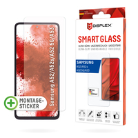 Displex Smart Glass (9H) für Samsung Galaxy A52/A52(s) 5G/A53 5G, Montagesticker, unzerbrechlich, ultra-dünn, unsichtbar