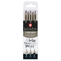 Sakura Pigma Micron 05 Fineliner Fein Schwarz, Grau 3 Stück(e)