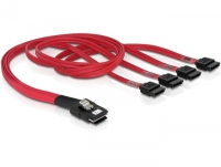 DeLOCK Cable mini SAS 36pin to 4x SATA SCSI kábel Vörös 0,5 M