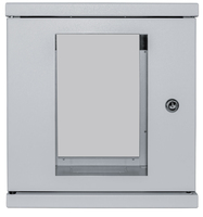 Intellinet Network Cabinet, Wall Mount (Standard), 6U, Usable Depth 265mm/Width 239mm, Grey, Assembled, Max 60kg, Metal & Glass Door, Back Panel, Removeable Sides, Suitable also...