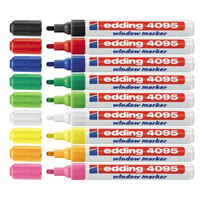 Edding 4095 marqueur 10 pièce(s) Noir, Bleu, Vert, Orange, Rose, Rouge, Violet, Blanc, Jaune