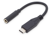 Digitus AK-300321-002-S mobiltelefon kábel Fekete 0,2 M USB C 3.5mm
