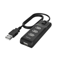 Hama 00200118 hálózati csatlakozó USB 2.0 480 Mbit/s Fekete