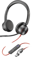 POLY Zestaw słuchawkowy Blackwire 8225 Stereo USB-C z certyfikatem Microsoft Teams + przejściówka USB-C/A