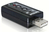 DeLOCK 61645 tussenstuk voor kabels USB 2.0 2x 3.5 Zwart