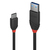 Lindy 0.5m USB 3.2 Type A to C Cable, 10Gbps, Black Line
