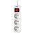 Tripp Lite PS3F15 3-Outlet Power Strip - French Type E Outlets, 220-250V AC, 16A, 1.5 m Cord, Type E Plug, White