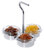 Marmeladen-Etagere mit drei Glasschälchen 6 cm aus Edelstahl 18/10, Tragegriff