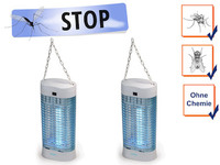 2er Set UV Insektenvernichter mit & Aufhängung, Stechmückenfallen Mückenschutz