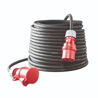 Keraf Verlengkabel 400 Volt CEE 16 Amp 5 x 2.5 mm2 Zwart 25 Meter