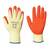 Portwest A100 Orange/Yellow Latex Grip Gloves - Size MED 8