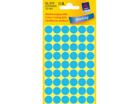 etiket Zweckform 12mm rond 5 vel a 54 etiketjes blauw
