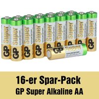 GP Super Alkaline AA - 16 Batterien