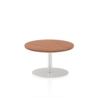 Dynamic Italia 600mm Poseur Round Table Walnut Top 475mm High Leg ITL0101