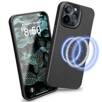 Bio Hülle mit MagSafe für iPhone 14 Pro Max, Nachhaltig Öko Case Bio Cover Eco Schwarz