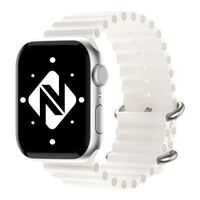 NALIA Silicone Bracelet Ocean Style Smart Watch Strap compatible with Apple Watch Strap SE & Series 8/7/6/5/4/3/2/1, 38mm 40mm 41mm, iWatch Sports-Band Men Women White