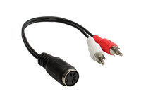 kabelmeister® Audio Adapter 2x Cinch Stecker an 5-pol DIN Buchse, 0,2m