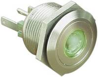 Vandálbiztos nyomógomb világítással, zöld, 24V/DC, 50mA, Bulgin MPI001/28/GN