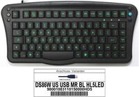Keyboard DS86 W, IP-65, US, Integrated mouse, USB Backlight Keyboards (external)
