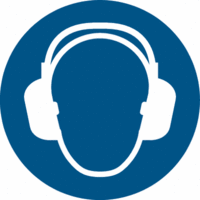 Sicherheitskennzeichnung - Gehörschutz benutzen, Blau, 20 cm, Kunststoff, 8 m