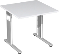 Schreibtisch, 800x800x680-820 mm, Weiß/Anthrazit