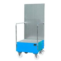 Mobile sump tray with perforated panel
