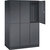Armario guardarropa de acero de dos pisos INTRO, A x P 1220 x 600 mm, 6 compartimentos, cuerpo gris negruzco, puertas en gris negruzco.