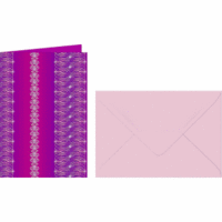 Grußkarten+Umschläge Bordüren 11,3x16,5cm VE=5 Sets pink