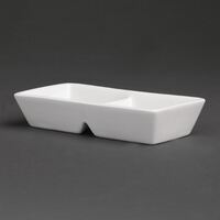 Royal Porcelain Classic White Twin Dipping Pot in White - 125mm - Pack of 12