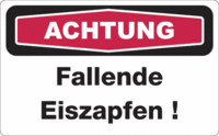 Focus-Schild - ACHTUNG<br>Fallende Eiszapfen!, Rot/Schwarz, 20 x 30 cm, Folie