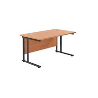 Jemini Rectangular Double Upright Cantilever Desk 1200x800x730mm Beech/Black KF823001