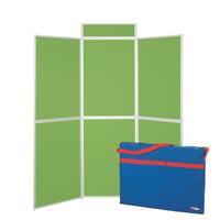 Aluminium framed, large panel, folding display panel kit - 6 panel, apple green